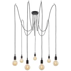 Paulmann Neordic Pendelleuchte Ketil  E27   max. 7x60W Schwarz dimmbar Silikon#Metall 50390