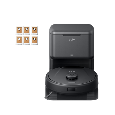eufy L60 with Self-Empty Station (Renewed) + 6 Pack Dust Bag Black
