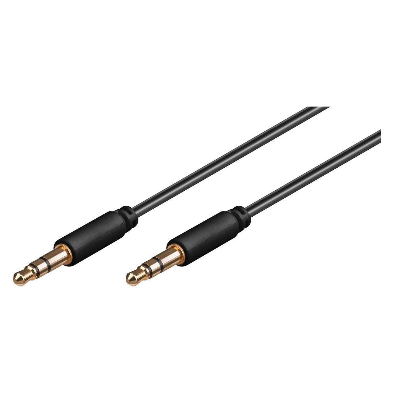 Goobay Audio Verbindungskabel AUX, 3,5 mm stereo 3-pol., slim, CU (1 m) (69117)