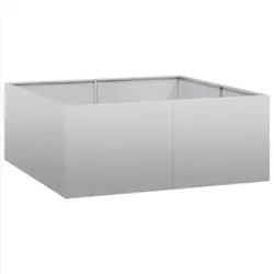Helloshop26 - Eleganter Pflanzkübel für Garten Balkon Terrasse 100 x 100 x 40 cm mit modernem offenem Boden aus verzinktem Stahl