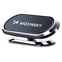 WOZINSKY WMH-06 – Selbstklebende magnetische 360 Grad Auto-Halterung für Armaturenbrett silber