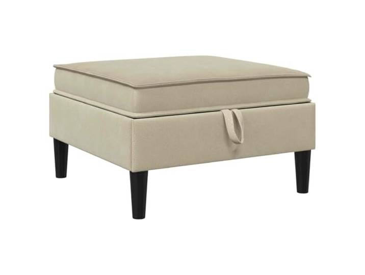KKgypkn Samt Sofa-Hocker Mit Stauraum Sand Rechteckig, Hochdichter Schaum, Versteckte Facher, Moderne Schlanke Beine