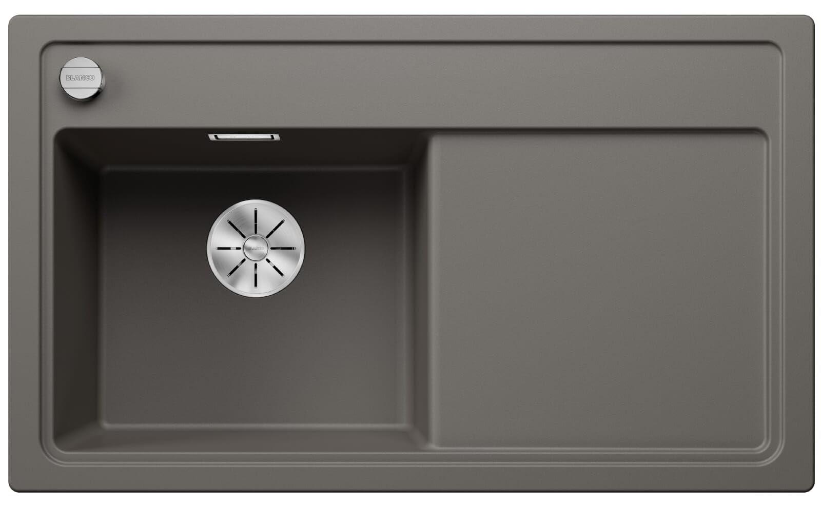 Silgranit-Spüle 860x510 mm, Becken links, mit Ablauf-Fernbedienung