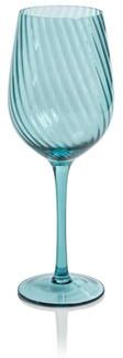 Zodax Sesto Optic Swirl White Wine Glasses, Set of 4