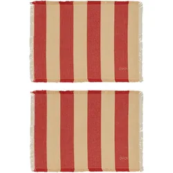 Toppu Tischsets, rot-beige, 2 St.