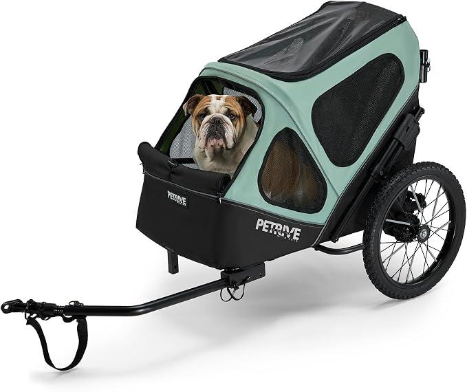 Fahrradanhänger für Hunde bis 30 kg, Faltbarer Hundetransporter, atmungsaktive Hundebox mit wasserabweisendem Stoff, Regenschutz, für Fahrrad & E-Bike