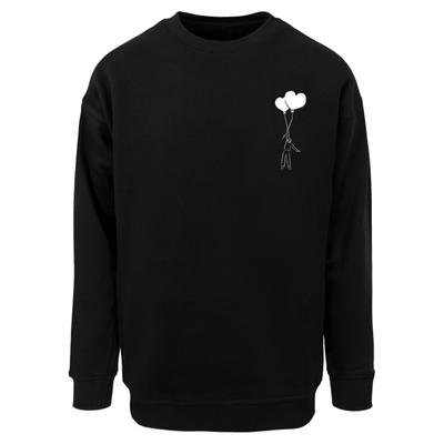 Sweater MERCHCODE "Merchcode Love In The Air Sweat Crewneck", Herren, Gr. S, schwarz, 65% Baumwolle, 35% Polyester, bedruckt, Rundhals, Sweatshirts Sweater