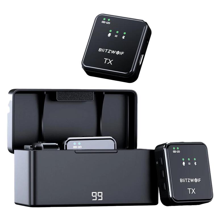 BlitzWolf Wireless Microphone, BW-SX63, 1000mAh (black) (BW-SX63)