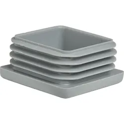 Lamellenstopfen für Vierkantprofil, Kunststoff - 50 x 50 mm ; Wandstärke 0,8 - 3 mm ; grau