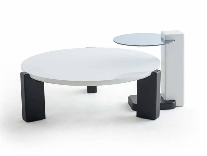 JVmoebel Couchtisch Couchtisch-Set Weiß Farbe Moderner Stil Holzfüße Holzplatte Glasplatte, Made in Europa