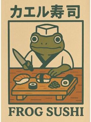 Inspired Living Japanese Frog Bathtub Wall Art Canvas, Funny Bathroom Wall Art, Japanese Frog Poster 30x40cm 4