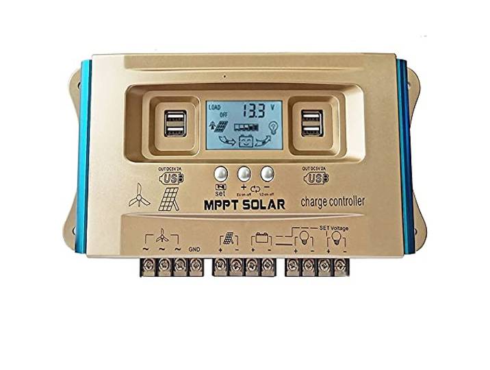 SOGTICPS 60A Wind Solar Hybrid Controller MPPT LCD Dual USB 12V 24V 36V 48V 60V Batterieladeregler