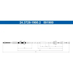 Seilzug Kupplungsbetätigung ATE 24.3728-1900.2
