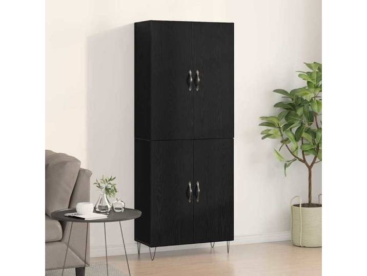 Automne/hiver  Armoire haut Vaisselier - Buffet Pour Salon/Bureau - Armoire Montage mural 2 pcs Chêne noir Bois d'ingénierie