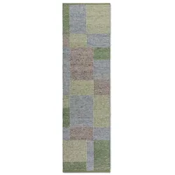 TISCA Läufer Loft 70 x 250 cm Schurwolle Grün