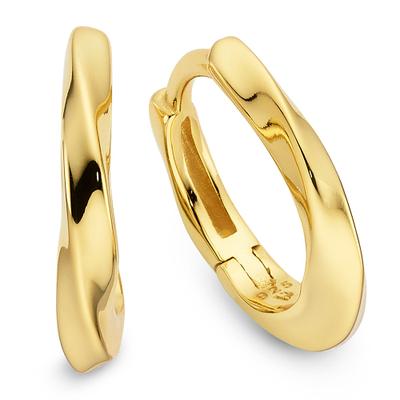 Paar Creolen BRUNO BANANI "Schmuck Geschenk Klappcreole Silber gelbgoldfarben vergoldet", gold (gelbgoldfarben), Ohrringe, Damen, 16mm, Silber 925 (Sterlingsilber)