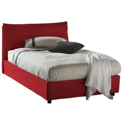 Abbygale - Bett 1,5 Plätze, Rot, Matratze Inklusive Made in Italy