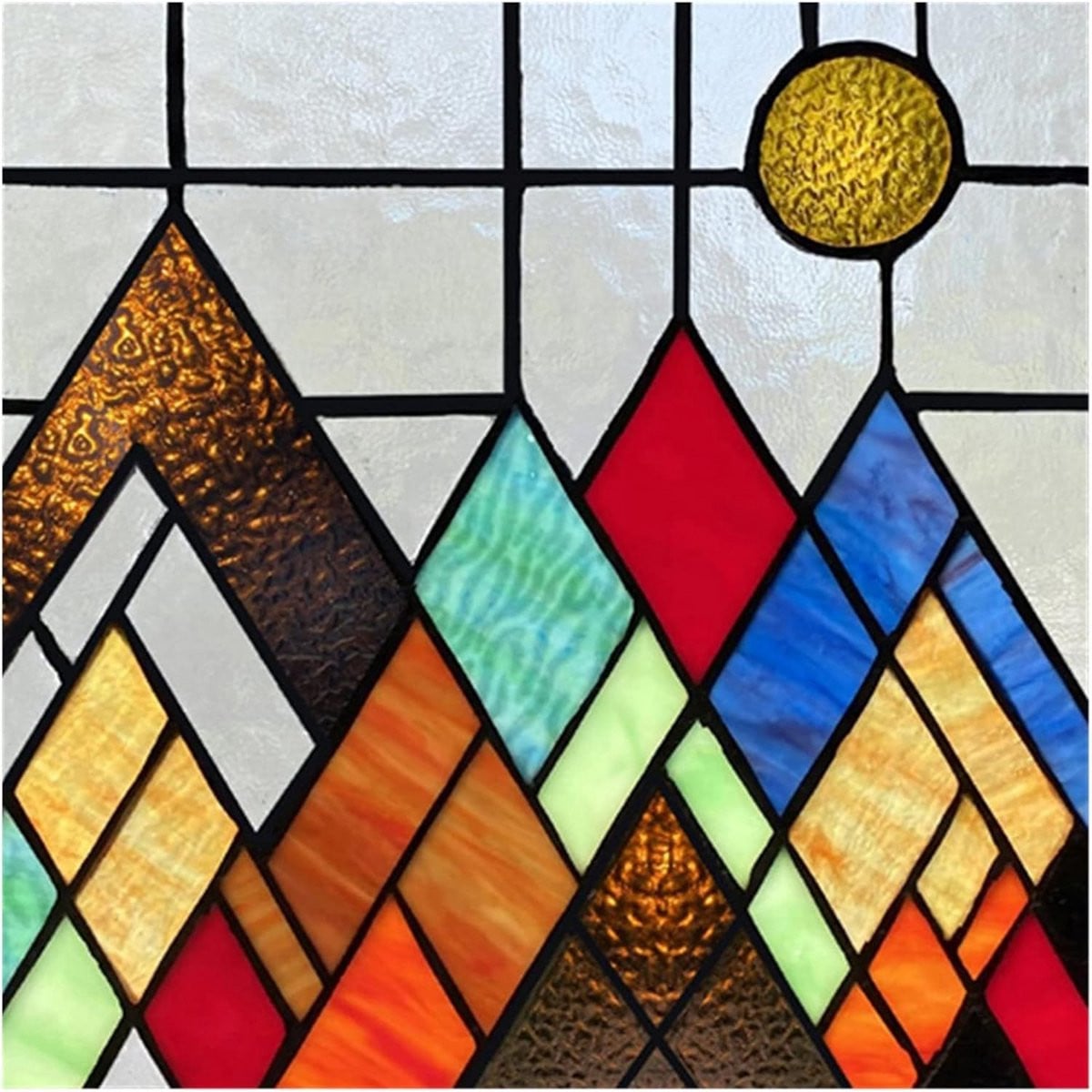 Decoratieve Raamfolie Zelfklevend Mat Glas-in-Lood Art Deco Kijkdicht