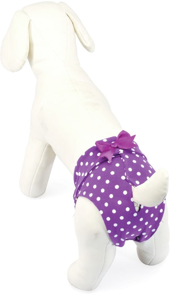 Camon Mutandina a Pois in Cotone Elasticizzato Viola per Cane TG.0