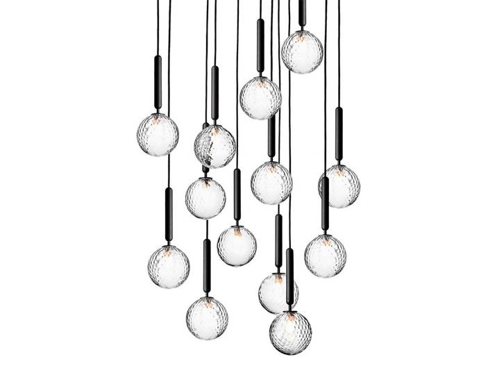 Miira 13 lustre, gris/transparent, Ø 92 cm, 13 branches - Nuura Nuura Aps - Salle à manger - Scandinave - Métal - Multi-ampoules