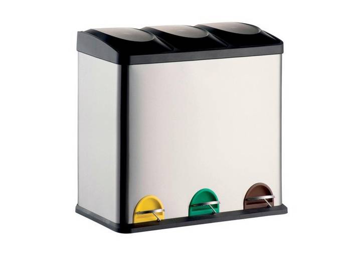 Treteimer, Silberfarben, Kunststoff, 60 l, 60.5 cm, Haushalt & Reinigung, Reinigung, Eimer & Abfallsysteme