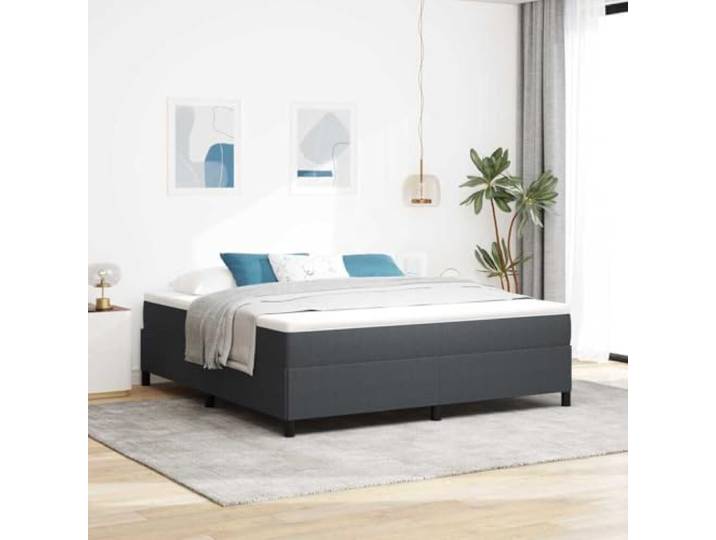 WDGJJFECNMUEHI Cordstoff Modernes Design Boxspringbett Grau 180 x 200 cm Boxspringbett Dunkelgrau 180x200 cm Cordstoff mit Lattenrost Holzgestell Stabil Modernes Polsterbett Doppelbett Schlafzimmer