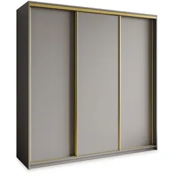 SCHWEBETÜRENSCHRANK NISSE 200/205/60 cm 3-türig Graphitfarben