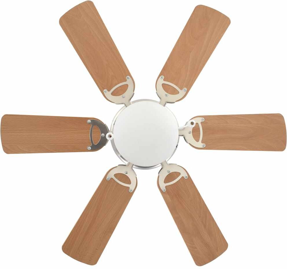 vidaXL Ventilateur de plafond orné avec lumière 82 cm Marron clair