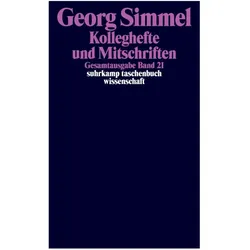 Suhrk.TB.Wi.0821 Simmel.Kolleghefte, Fachbücher von Georg Simmel