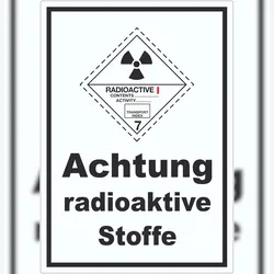HB-Druck Aufkleber radioaktive Stoffe Radioactive I-WEISS A6 (105x148mm)
