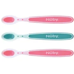 Nuby, Kindergeschirr + Kinderbesteck, Breilöffel Soft Flex 3er Pack