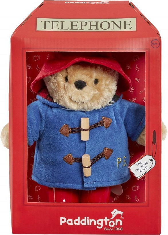 Rainbow Designs Limited Pluche Paddington knuffel in een telefooncel