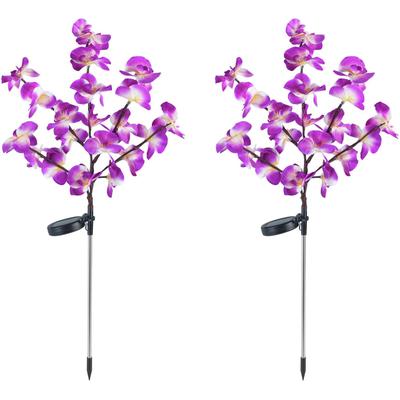 LED Gartenleuchte MAXIMEX "Modell Orchidee", mehrfarbig, B:55cm L:75cm, Leuchten, LED Gartenleuchte, LED Gartenstecker, solarbetriebene Gartenbeleuchtung, 2 Einstellungen