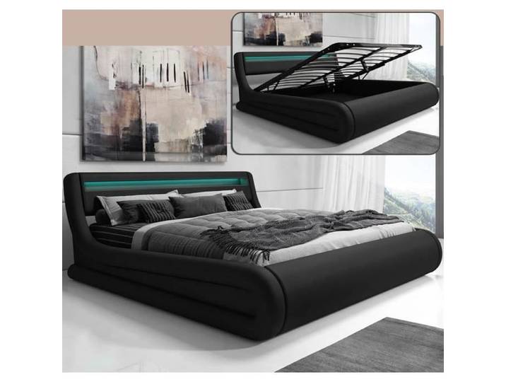 Lit coffre design Rodas – noir (180x200cm)