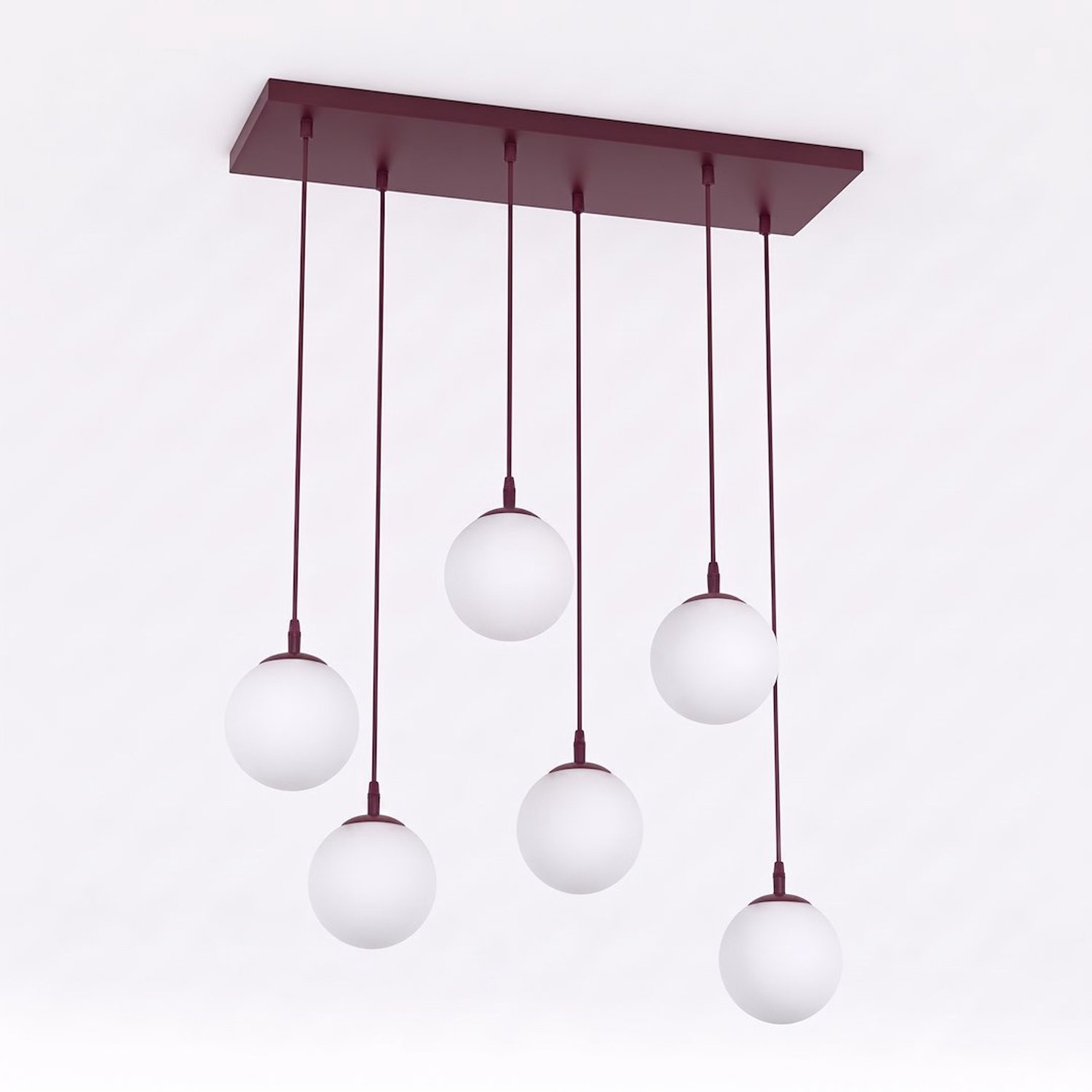Emibig COSMO 6 BURGUNDY OPAL plafondlamp voor volwassenen