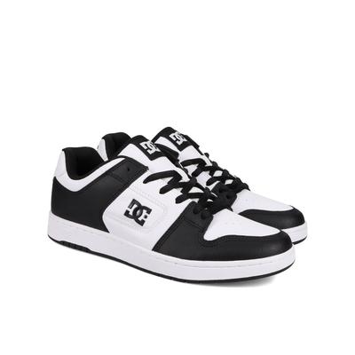 Schnürschuh DC SHOES "Manteca", Herren, Gr. 7(39), schwarz-weiß (weiß, schwarz, weiß), Obermaterial: Leder (Kuh) / Futter: Textil / Außensohle: Gummi., Schuhe Schnürschuh