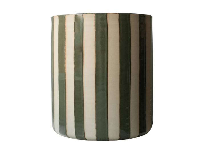 DBKD Pot Line Ø21x24 cm Stripe green