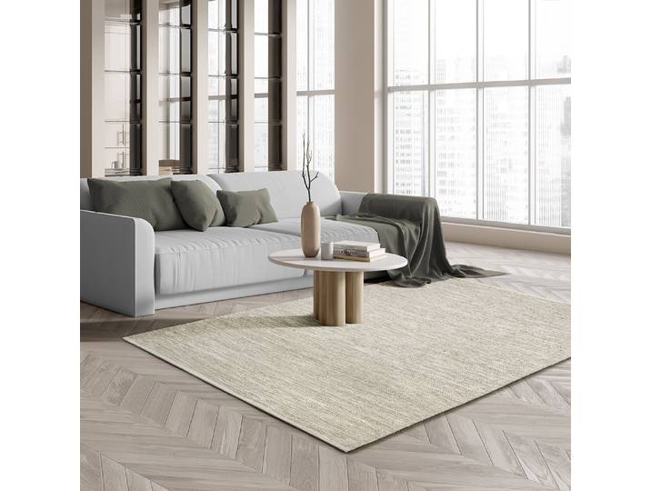Teppich THE CARPET Boho Nature Wool , beige (creme beige), B:200cm L:290cm, Wolle, Teppiche, Teppich, Natur Wool Handgewebter Wollteppich skandinavischen Boho-Look