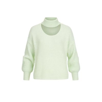 Fleecepullover CLOUD 5IVE "CLOUD 5IVE Pullover mit Stehrollkragen und V-Ausschnitt", Damen, Gr. XL, grün (mint), 100% Polyacryl, unifarben, U-Boot-Ausschnitt, Sweatshirts Fleecepullover
