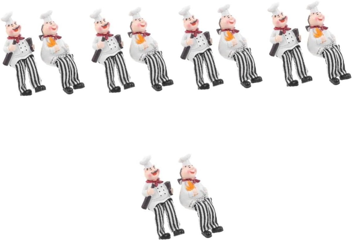 Chef Ornamenten Set Multicolor Keuken Decoratie Beeldjes Hoogte: 15 cm