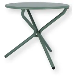 Gartenbeistelltisch Tris aus Aluminium, modern und pulverbeschichtet, rund in Salbei, für Outdoor