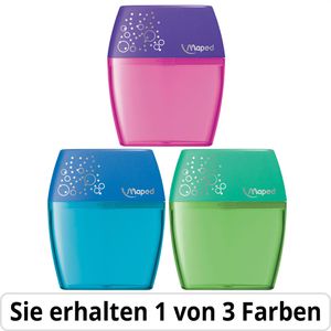 Maped Spitzer Shaker, farbig sortiert/transparent, doppelter Dosenspitzer, aus Kunststoff