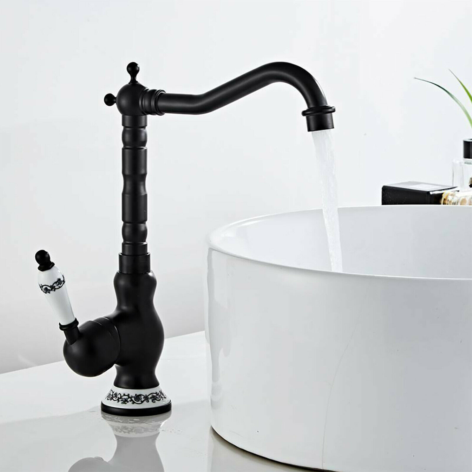Easybuy Retro antieke wastafelmengkraan in messing en zwart voor badkamer en wastafel