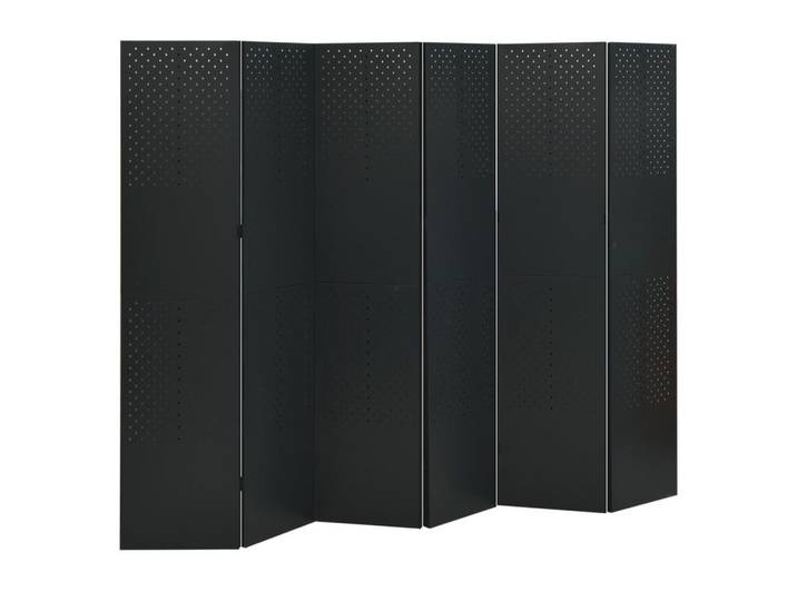 vidaXL Raumteiler 6-tlg. Raumteiler Schwarz 240x180 cm Stahl, 1-tlg.