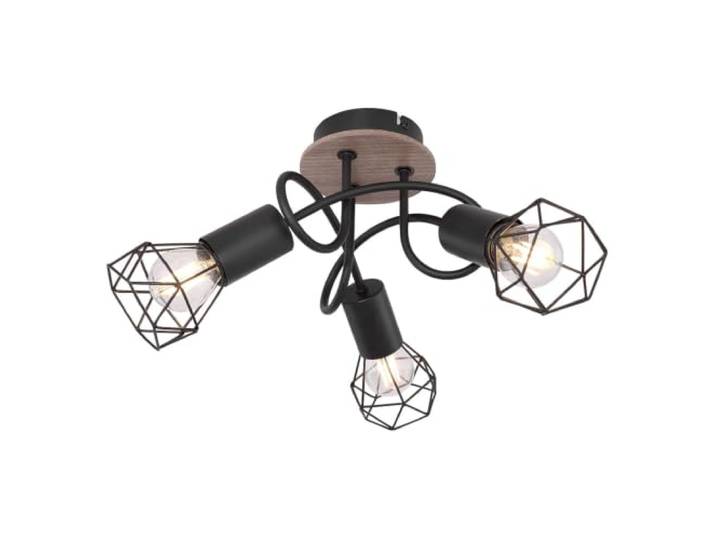 Globo Deckenleuchte Xara I schwarz mit Holz 3-flammig - 54802S-3DH