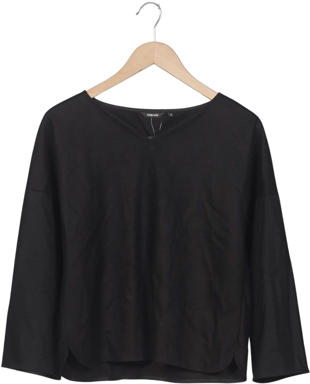 Turnover Damen Pullover, Schwarz, Gr. EU 38, Wolle / Synthetik / Elasthan - Second Hand