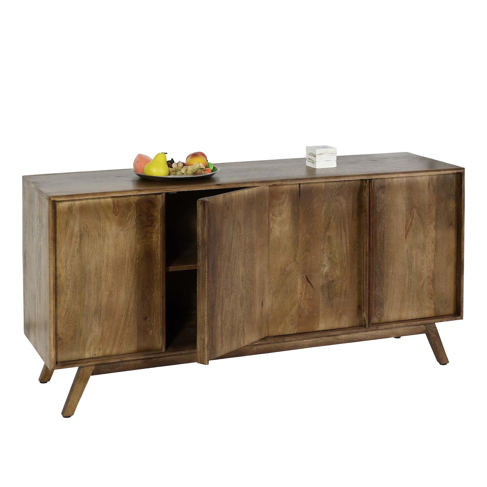 Sideboard MCW-L96, Kommode Schrank Anrichte, 4 Fächer und 4 Regalböden, Massiv-Holz Mango 72x146x43cm MVG