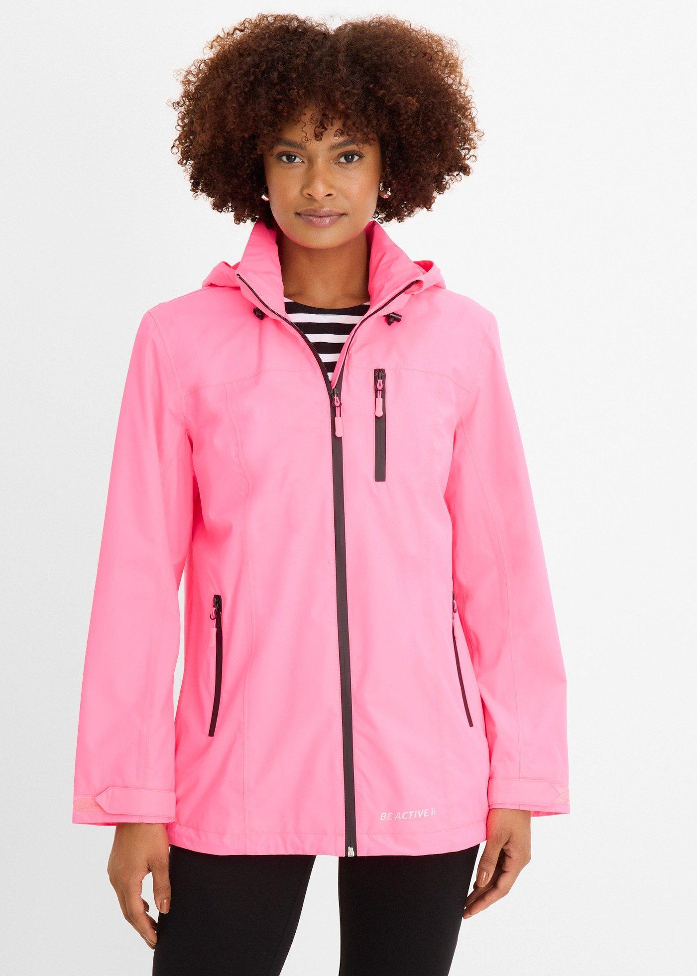 bonprix wasserabweisende reflektierende Funktions-Jacke, pink, Gr.56, Neon Funktions-Jacke mit vielen Reißverschlusstaschen, bequem geschnitten