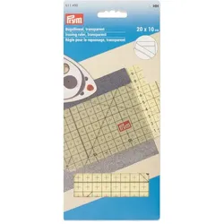 Prym Bügellineal, transparent, hitzebeständig, Größe: 20 x 10 cm