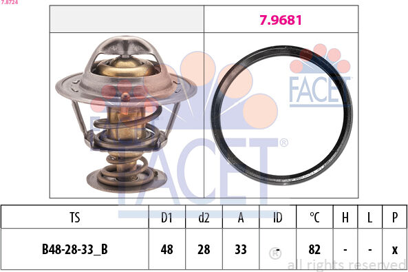 Facet Thermostat, Kühlmittel 7.8724 Für Nissan
